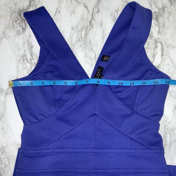 Ted Baker Dress Womens Size 0 Blue Bodycon Cocktail Mini Body Shaping Fitted - Picture 6 of 13